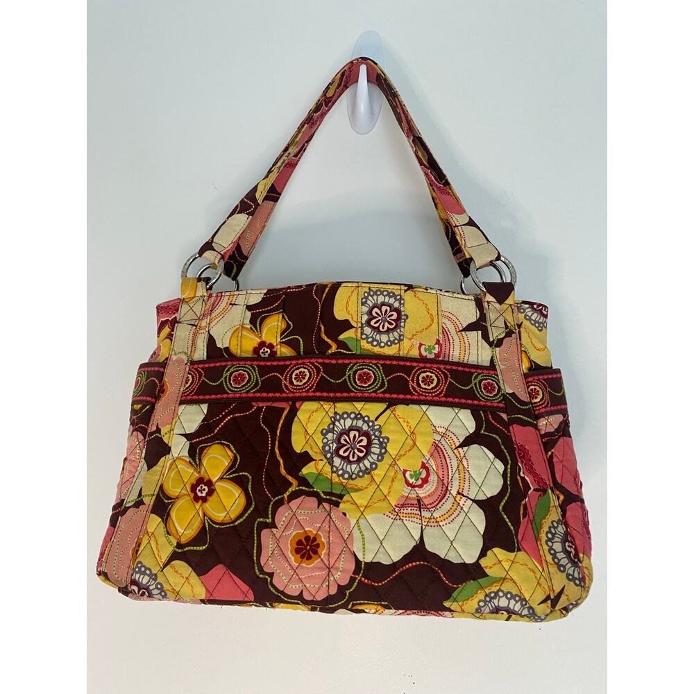 Vera Bradley Buttercup‎ Flora Purse Handbag Pocketbook Brown Pink Yellow Boho